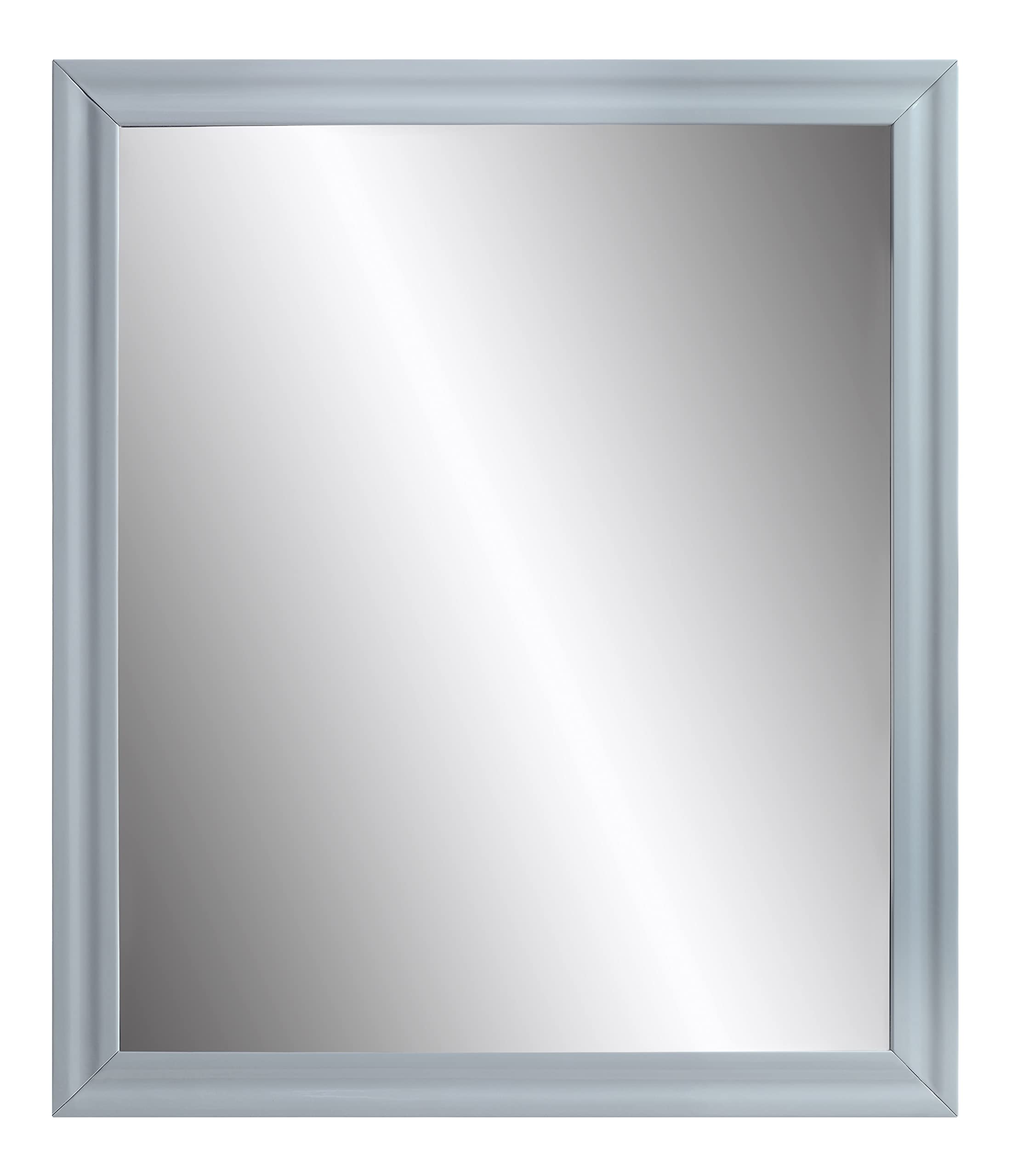 Acme Gaines Rectangle Wooden Frame Mirror In Gray High Gloss