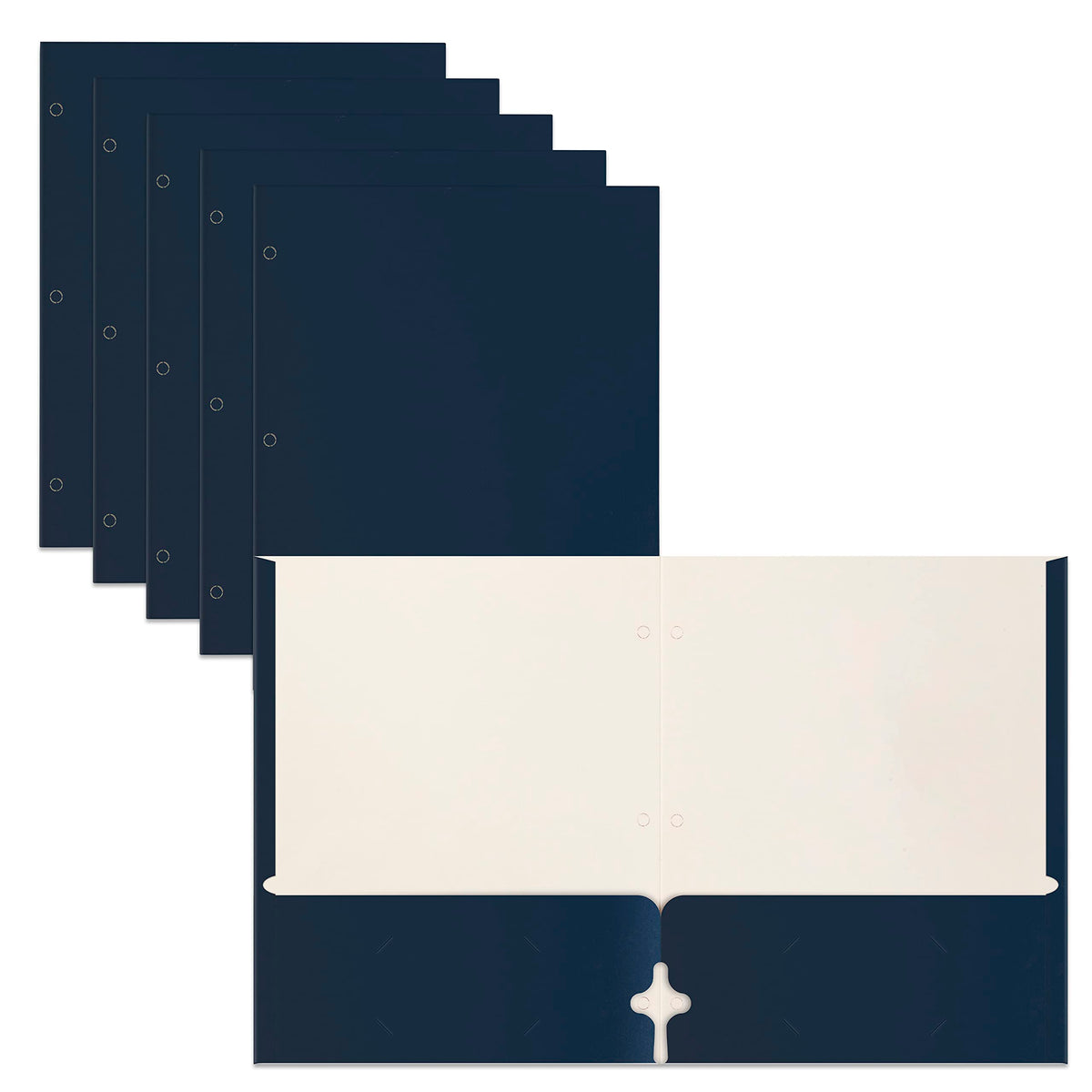 Better Office Products Two Pocket Portfolio Folders, 50-Pack, Navy Blue, Letter Size Paper Folders, 50 Pieces, Dark Blue