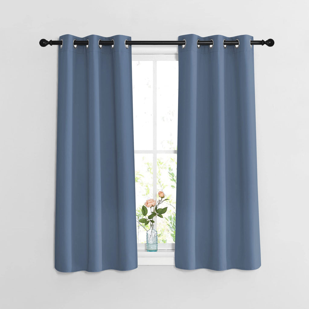 Nicetown Bedroom Blackout Curtains And Drapes 48' Long 2 Panels Set - Window Treatment Thermal Insulated Solid Grommet Window T