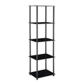 Convenience Concepts Designs2Go Classic Glass Shelves 15.75" - 5-Tier Glass Tower Room Décor, Modern Shelves for Storage and Display in Living Room, Bathroom, Bedroom, Office, Black Glass