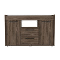 Hart Sideboard Double Door Cabinet, 1 Open Shelf, Dark Walnut