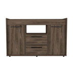 Hart Sideboard Double Door Cabinet, 1 Open Shelf, Dark Walnut