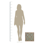 HomeRoots Multi 60% Metal 40% MDF Wood Veneer Green Ethnic Pattern Wood and Metal Wall Plaque