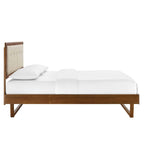 Modway Mod-6384-Wal-Bei Willow Queen Wood Platform Bed With Angular Frame, Walnut Beige