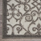 HomeRoots Grey/Charcoal 100% Polypropylene 2’ x 8’ Gray and Charcoal Indoor Outdoor Runner Rug