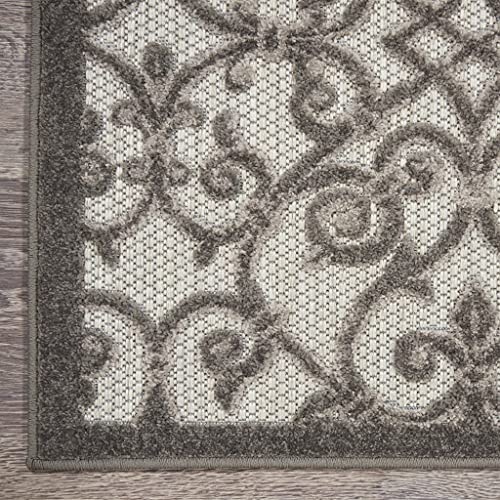 HomeRoots Grey/Charcoal 100% Polypropylene 8’ x 11’ Gray and Charcoal Indoor Outdoor Area Rug