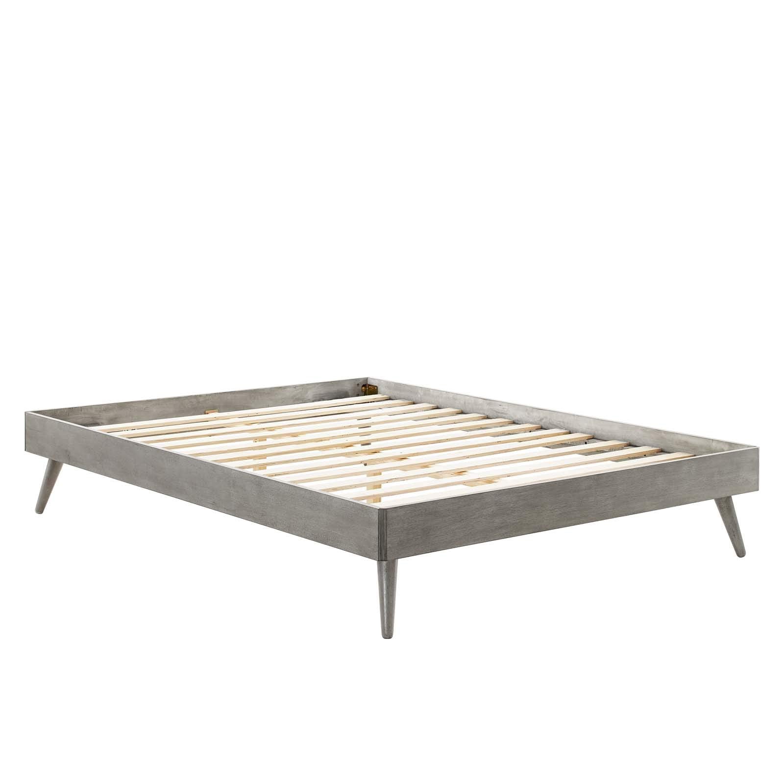Margo Twin Wood Platform Bed Frame in Gray