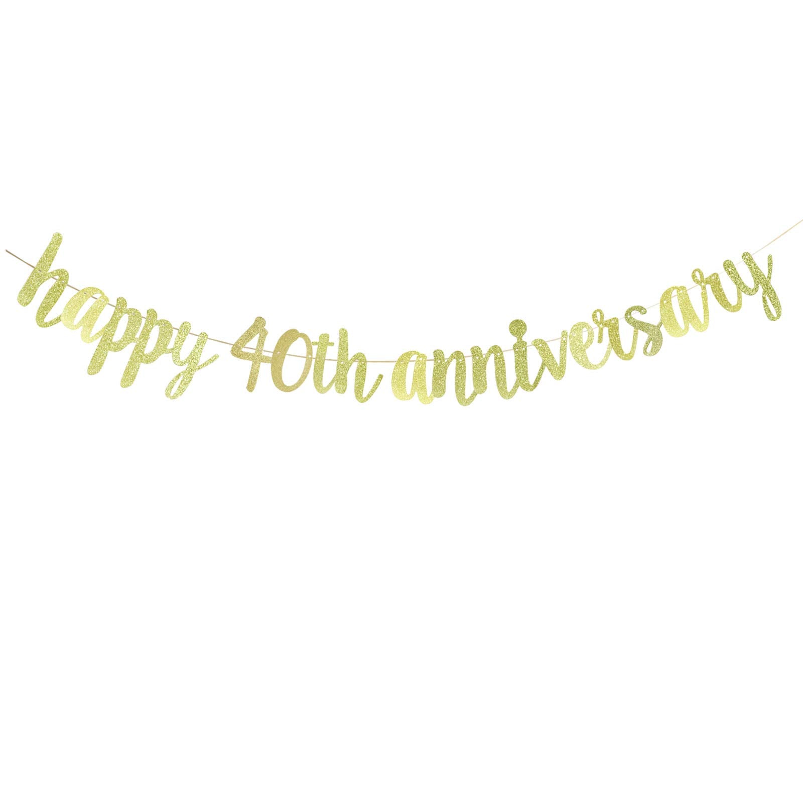Happy 40th Anniversary Banner,40th Wedding Anniversary Party Bunting Decoration,40th Birthday, 40th Anniversary Party Shiny Phot