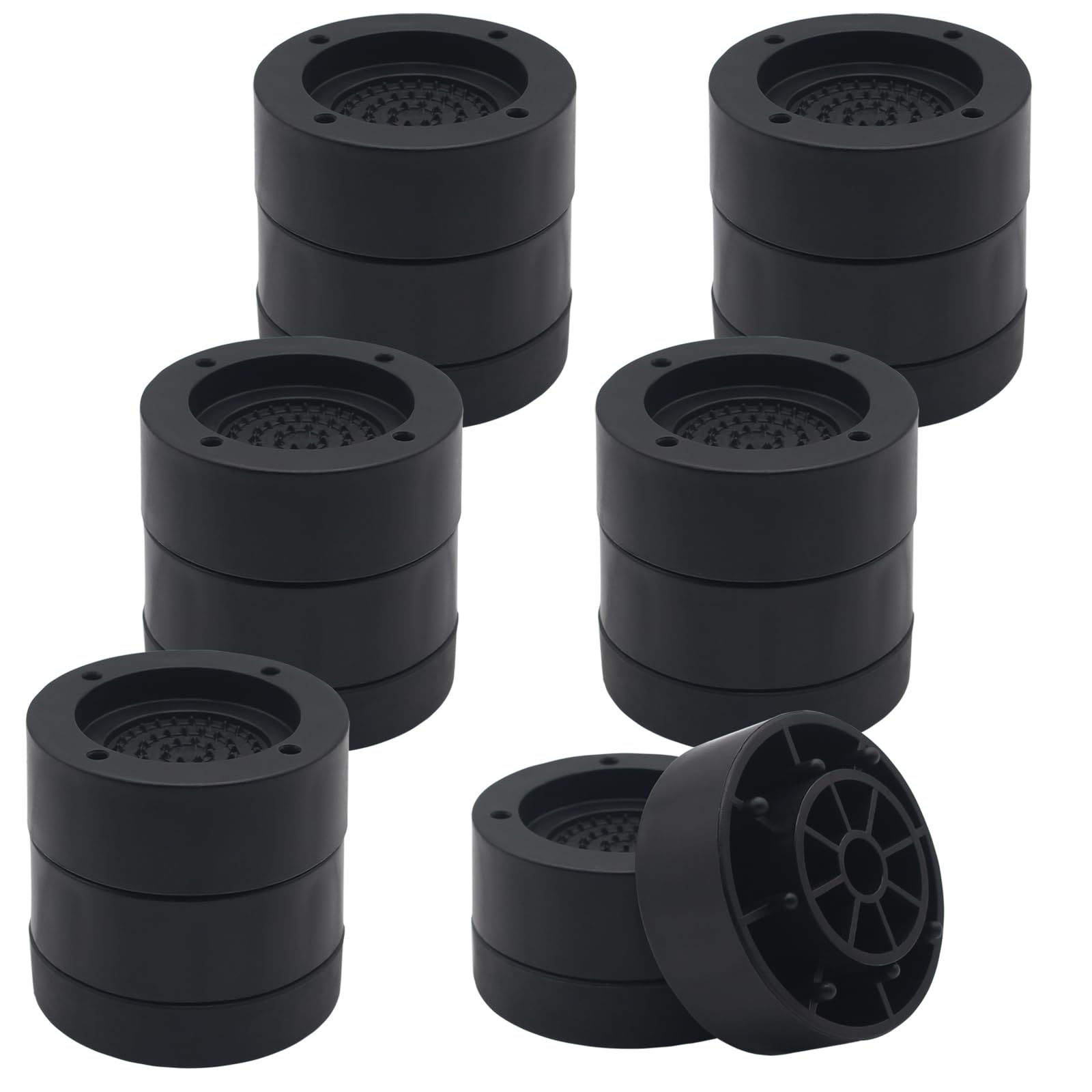 Hanihua Furniture Risers Black Bed Risers 2 Inch (Set Of 6), Heavy Duty Bed Lifts Risers For Table, Sofa, Couch, Desk, Adjustabl