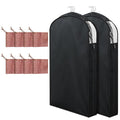 Briwooody Cotton Linen Garment Bags, 2 Sets, Moth Protection, Black
