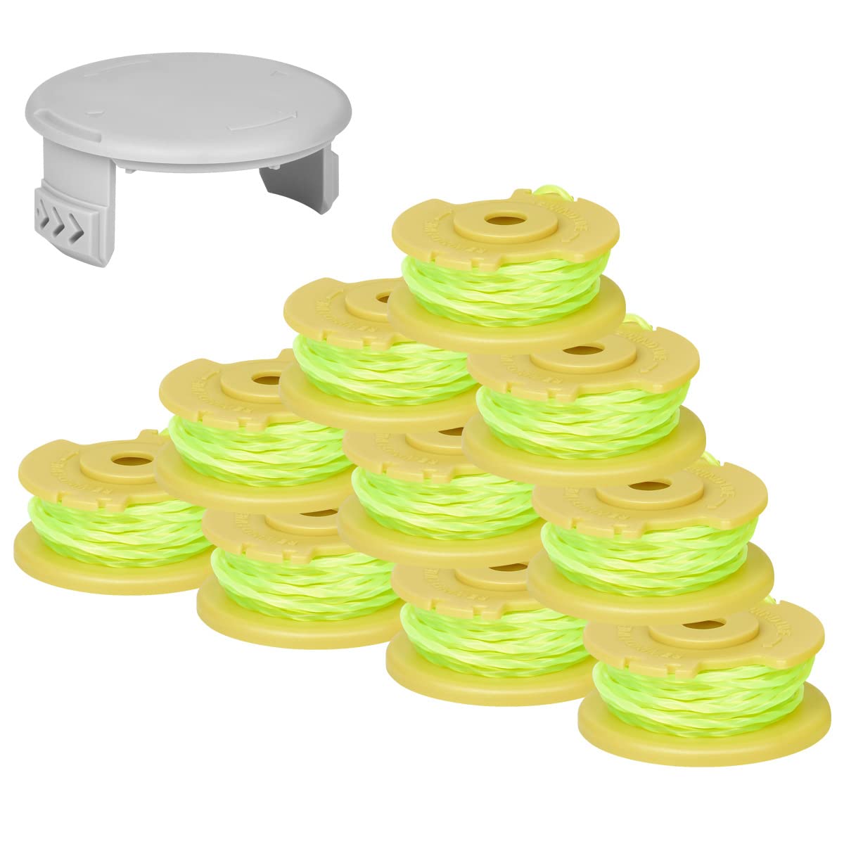 Generep Trimmer Spool Ac80Rl3 Replacement For Ryobi One Plus + 18V 24V 40V, 11Ft/0.080' Cordless Twist Single Line And Cap Cove
