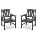 Stoog Outdoor Chairs Set Of 2, All-Weather Hips Patio Dining Chairs With Curved Backrest, 400 Lbs Support Garden Chairs, Grey