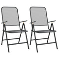 vidaXL Anthracite Folding Patio Chairs 2 pcs | Expanded Metal Mesh | Adjustable Positions | Easy Assembly | Industrial Style