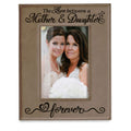 KATE POSH The Love Between a Mother & Daughter is Forever Engraved Leather Picture Frame, Mother of The Bride, First Mothers Da