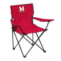 Logo Brands NCAA Maryland Terrapins Portable Quad Chair - Powder-Coated Steel Folding Tailgate Chair with Armrests, Built-In Cup