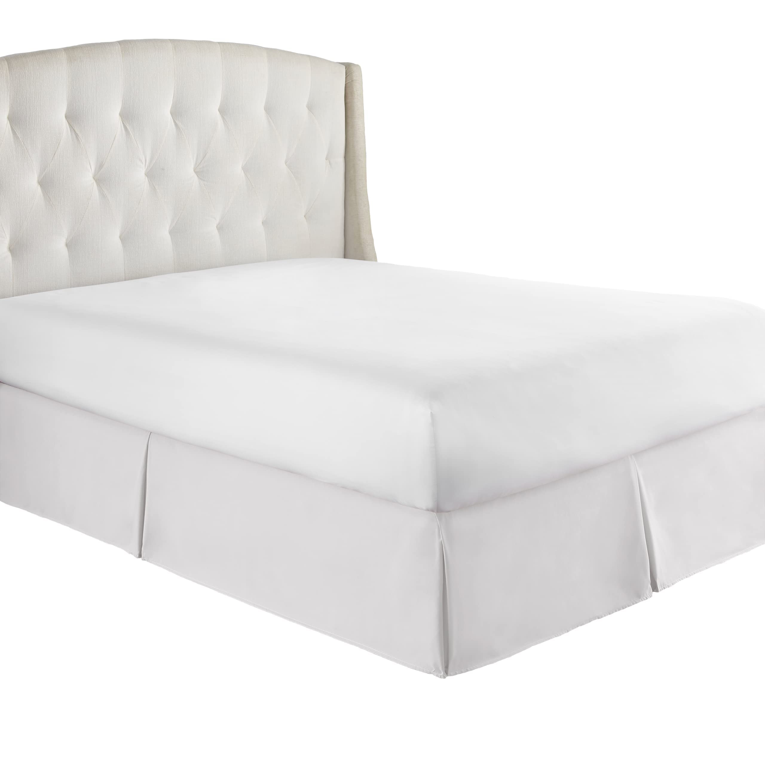 Hc Collection Bed Skirt, Soft Microfiber Box Spring Cover, Bed Skirting King Size, 14' Inch Drop, Wrinkle & Fade Resistant - Wh