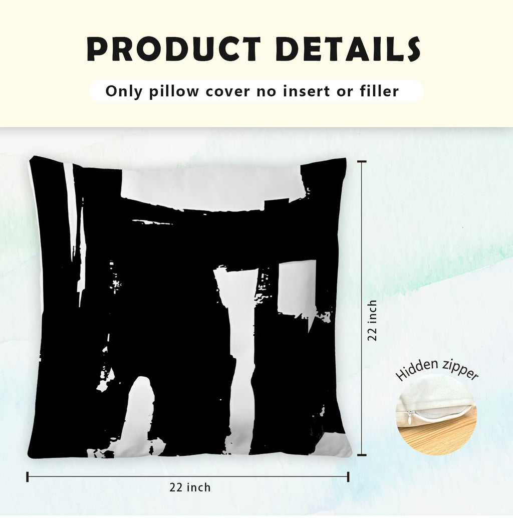 Supwhd Black And White Pillow Covers, Black And White Pillows Cover 22X22, Black And White Throw Pillows Cover Set Of 2, Black A