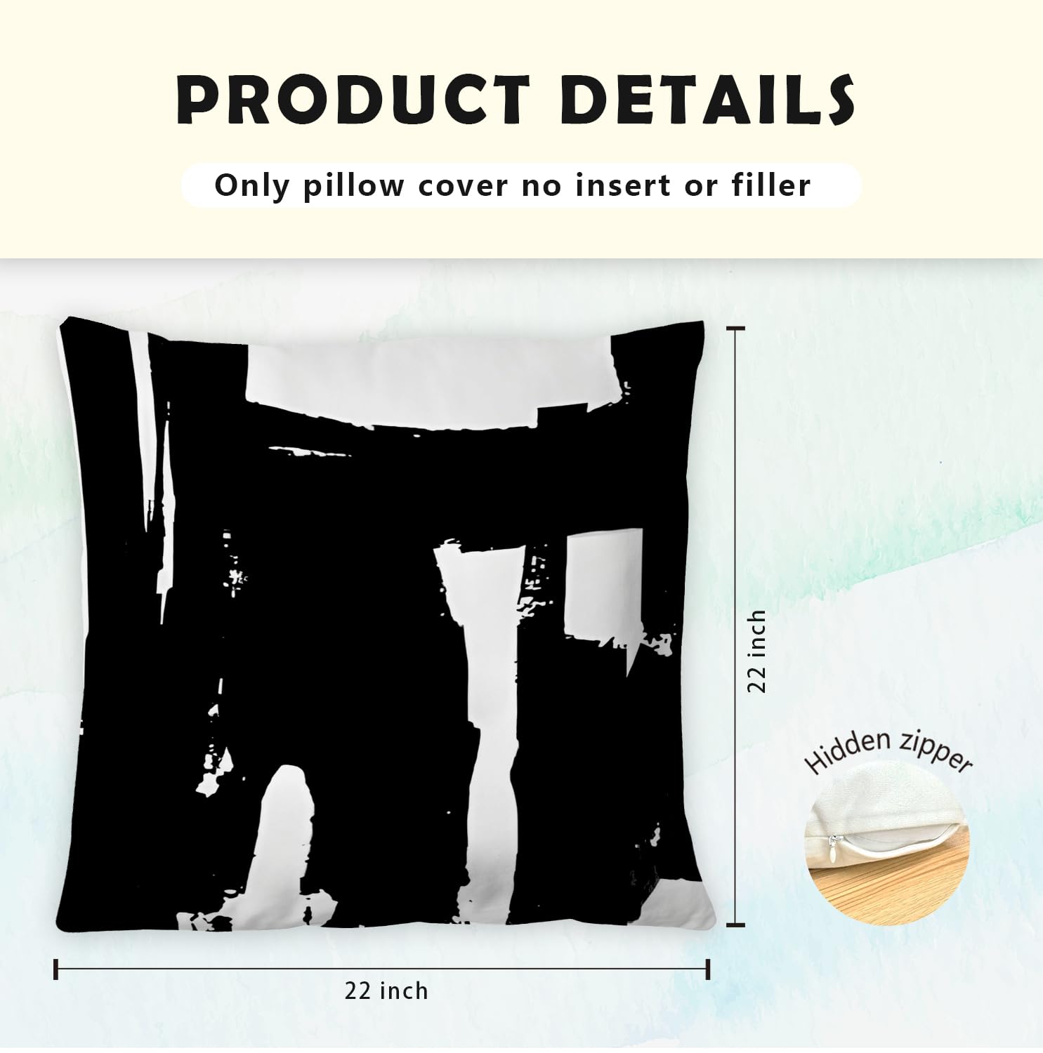 Supwhd Black And White Pillow Covers, Black And White Pillows Cover 22X22, Black And White Throw Pillows Cover Set Of 2, Black A