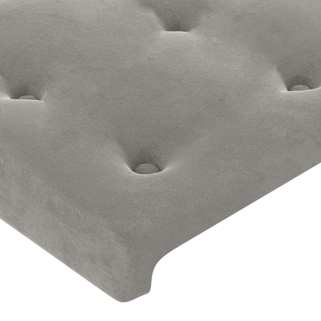 vidaXL Velvet Upholstered Headboard in Light Grey - Classic Design, Solid Larch Wood, Foam Filled, Perfect for Bedroom, Size: 39.4"x2"x30.7"/34.6"