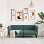 vidaXL Dark Green Velvet 2-Seater Sofa - Upholstered Loveseat for Living Room/Lounge/Occasional Couch - Modern Elegant Design Comfortable Seating (71.7 x 30.3 x 29.1 inches)