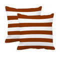 Leaveland Burnt Orange And White Stripe Set Of 2 16X16 Inch Throw Pillow Cover Rust Brown Terracotta Striped Decorative Soft Cus