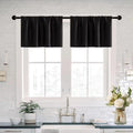 Basement Window Curtains 16 Inch Length,2 Pack/Wide Enough Ruffle Rod Pocket Small Waterproof Blackout Valances for Living Room 