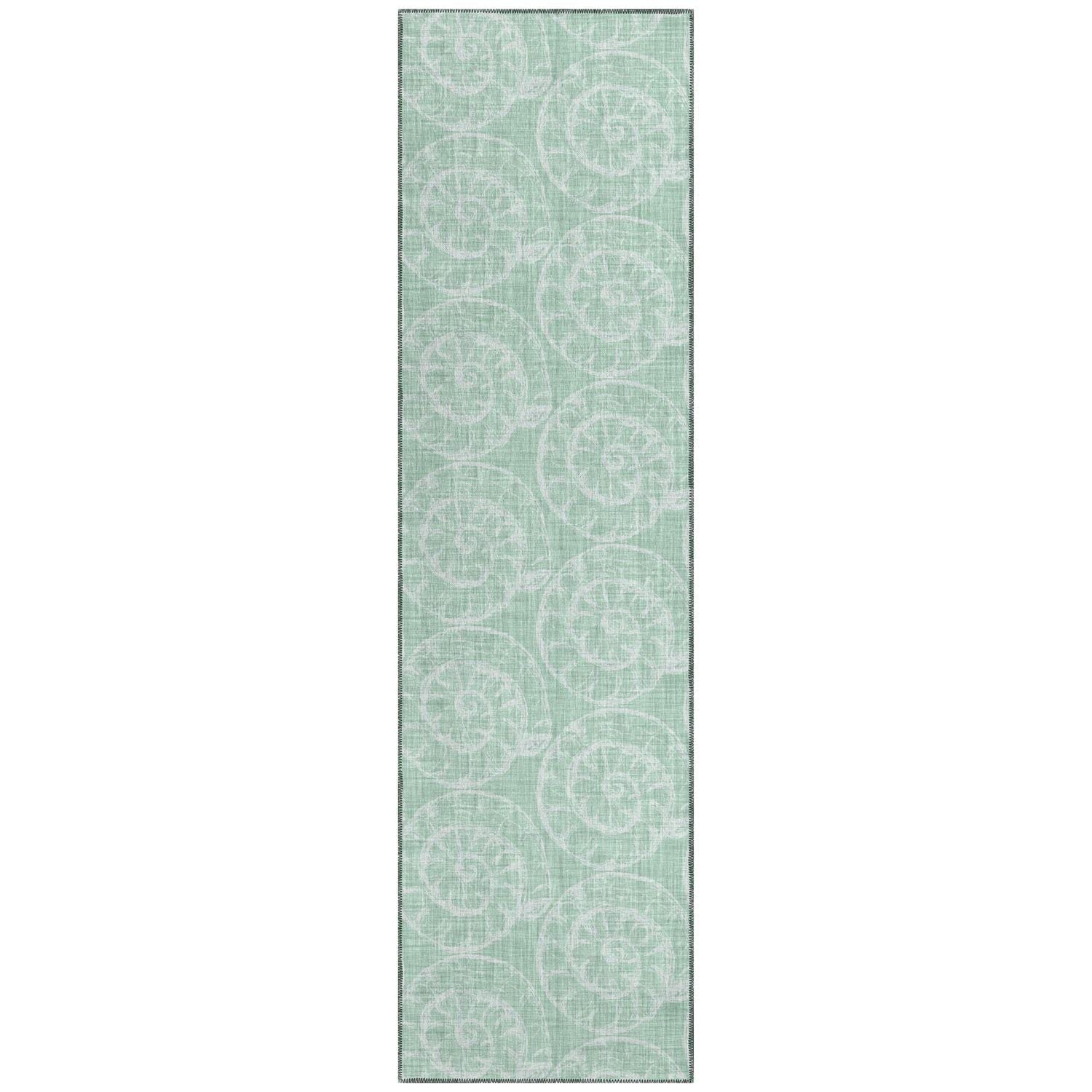 Seabreeze Sz11 Green Coastal Rug Runner 2' 3" X 7 ' 6"