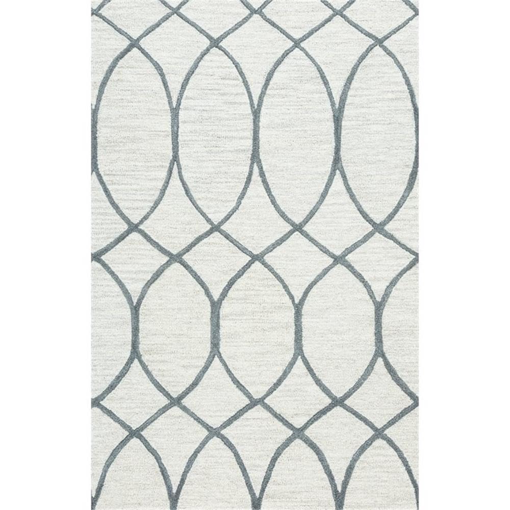 Rizzy Home Alora Decor Berlin 10' Round Trellis Khaki/Gray/Rust/Blue Hand-Tufted Area Rug