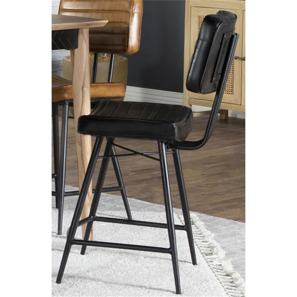 Coaster Partridge Leather Upholstered Counter Height Stools Espresso