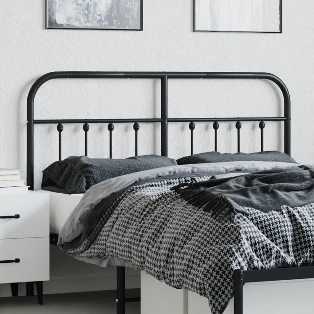 vidaXL White Metal Headboard for Twin Size Bed - Durable Powder-Coated Steel Construction with Classic Design - Suitable for 53.1&quot; Mattress