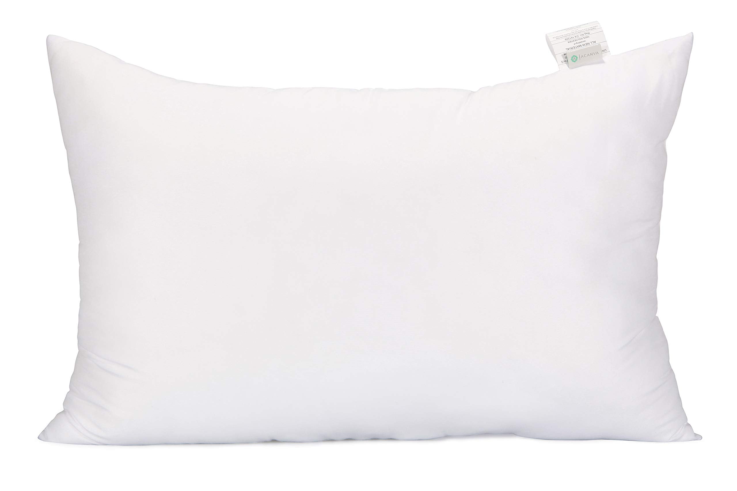 Acanva Fluffy Pillow Insert For Bed Sleeping, Decorative Stuffer Cushion Sham Filler, Queen 20X30 (Pack Of 1), White