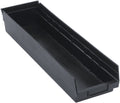 Quantum Storage Systems QSB106BK 8-Pack 4 Hanging Plastic Shelf Bin Storage Containers, 23-5/8 x 6-5/8 x 4 , Black