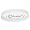 Elegant Designs Decorative 13.75'' Round Wood Serving Tray w/ Handles, ''Dream''