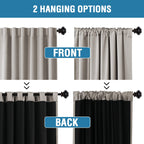H.Versailtex 100% Blackout Curtains For Bedroom With Black Liner Full Room Darkening Curtains Thermal Insulated Back Tab/Rod Poc