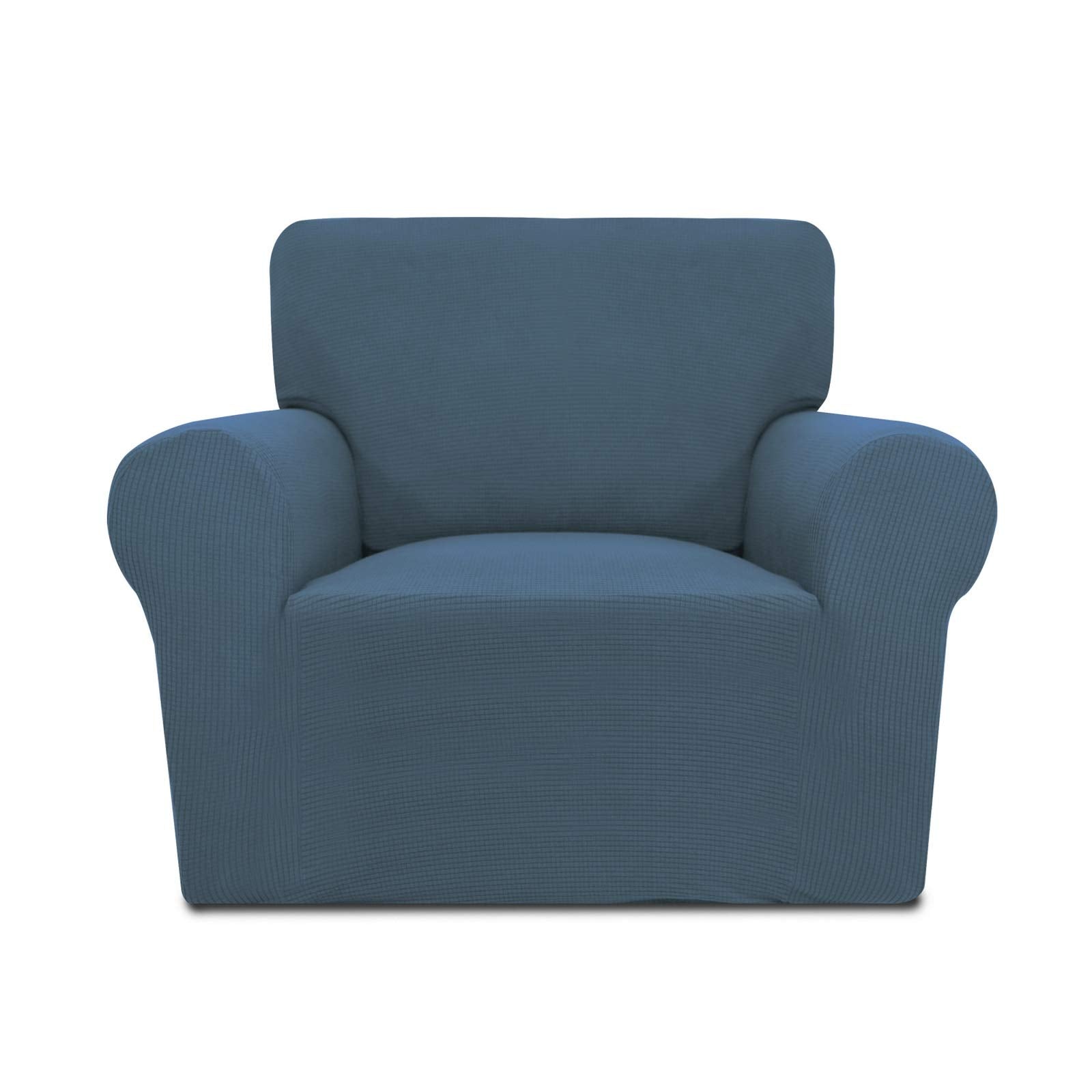 Purefit Stretch Chair Sofa Slipcover – Spandex Jacquard Non Slip Soft Couch Sofa Cover, Washable Furniture Protector With Non Skid Foam And Elastic Bottom For Kids (Chair, Bluestone)