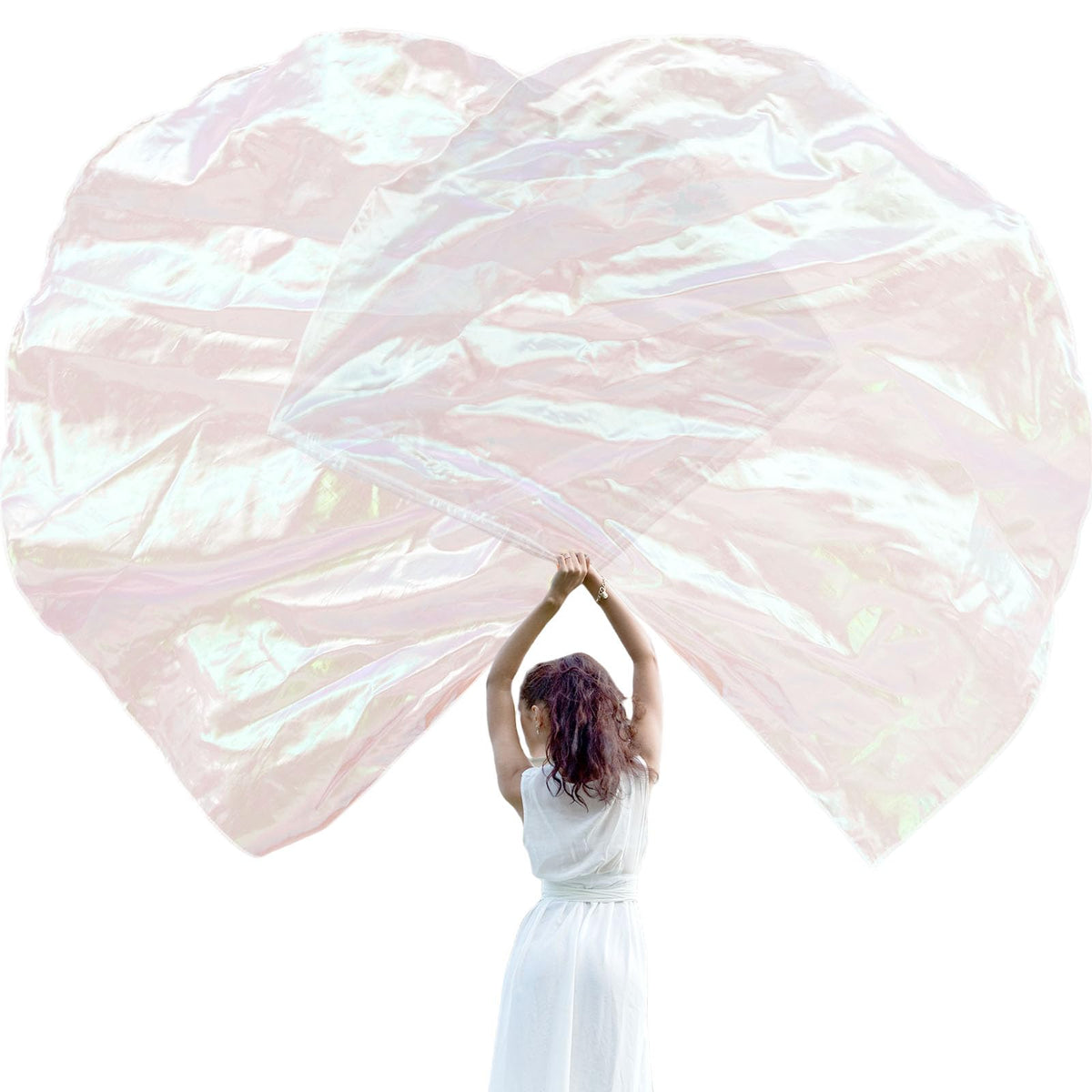 Jetec 2 Set 55' Praise Dance Worship Flags With Scalable Rod Semicircle Worship Angel Wing Flag For Dance Church (Transparent W
