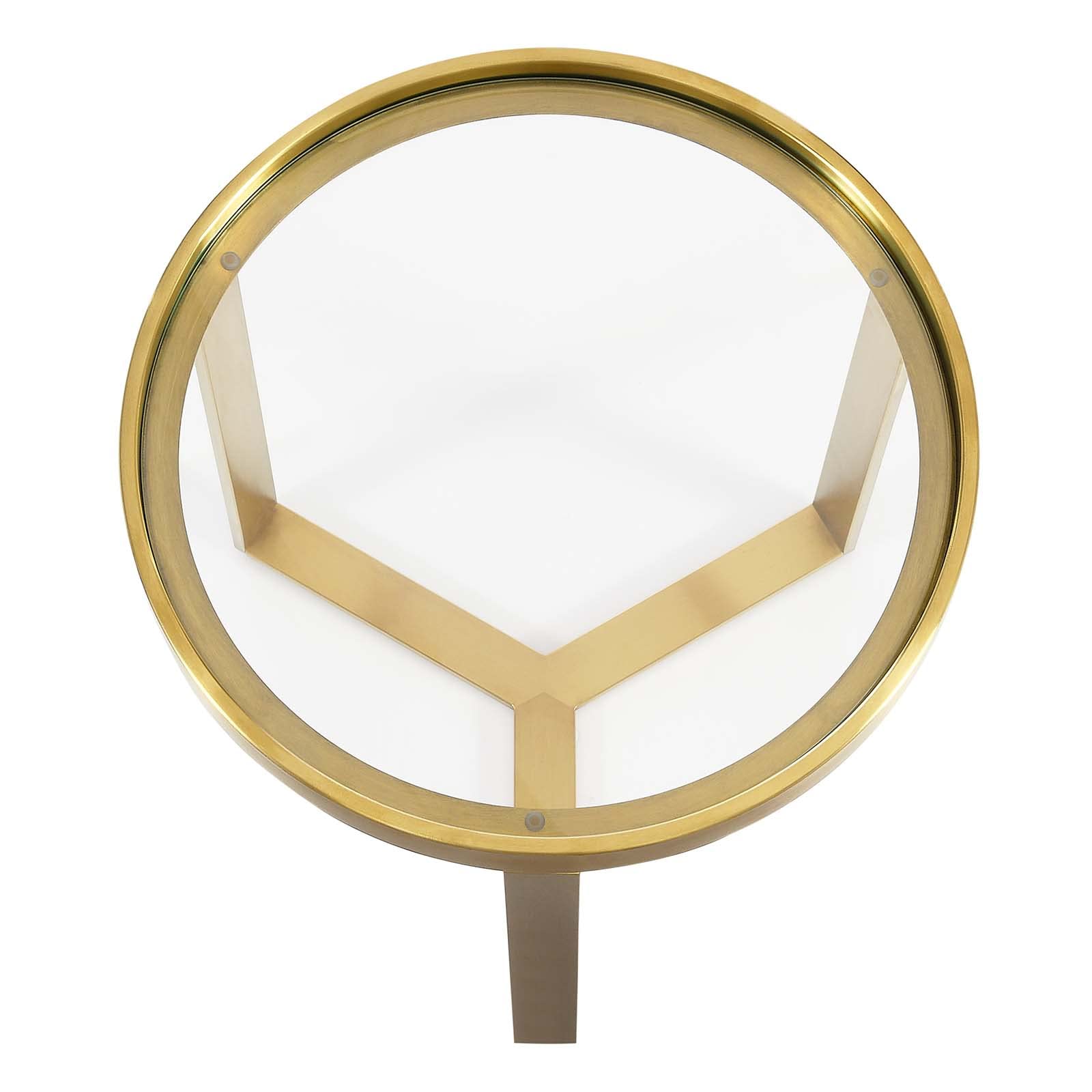 Modway Relay Glass And Metal Accent Side Table, Gold 17.5 X 17.5 X 19.5