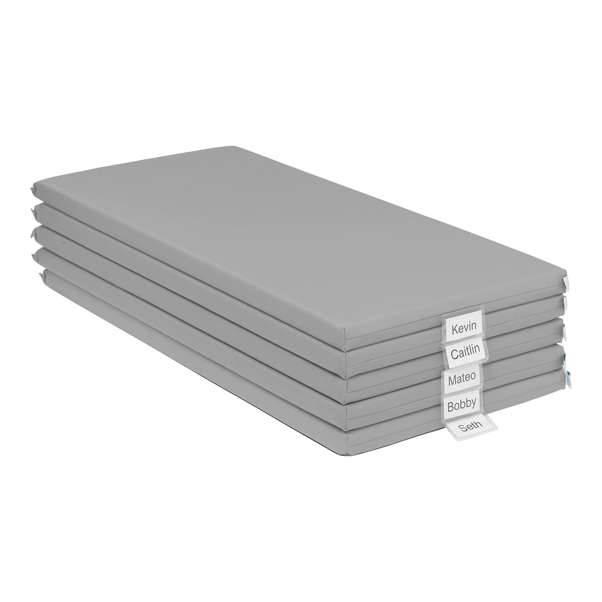 Ecr4Kids Softzone Rainbow Rest Mat, 2In, Sleeping Pad, Grey, 5-Piece