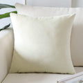 Artscope Luxury Velvet Pillow Covers Super Soft Decorative Square Throw Pillow Covers Case Cushion Covers For Sofa Couch Bedroom Car Decor 20X20 Inch Cream White