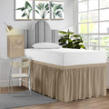 Sgi Bedding Dorm Bed Skirt Twin Xl 34 Inch Drop Length - Taupe, Ruffled Pattern College Dorm Room Bed Skirts - Split Corner, Eas