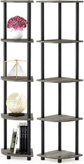 Ash & Roh Steel  Standing Corner Wall Shelf | 5 Tier Rack Floor Wall Shelves For Living Bed Room Home Office |Multipurpose Util