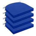 Wellsin Outdoor Chair Cushions For Patio Furniture - Patio Chair Cushions Set Of 4 - Waterproof Round Corner Outdoor Seat Cushio