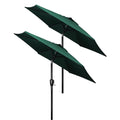 Simple Deluxe 2 Pack 7.5' Patio Umbrella Outdoor Table Market Yard Umbrella With 6 Sturdy Ribs For Backyard, Pool, Garden, Deck, Green