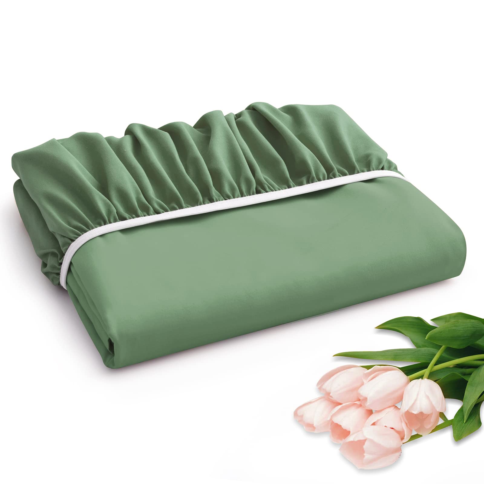 Horbaunal Extra Deep Pocket King Fitted Sheet Only - Fits Up To 24 Inch Mattress - Luxury 1800 Thread Count - Microfiber Forest