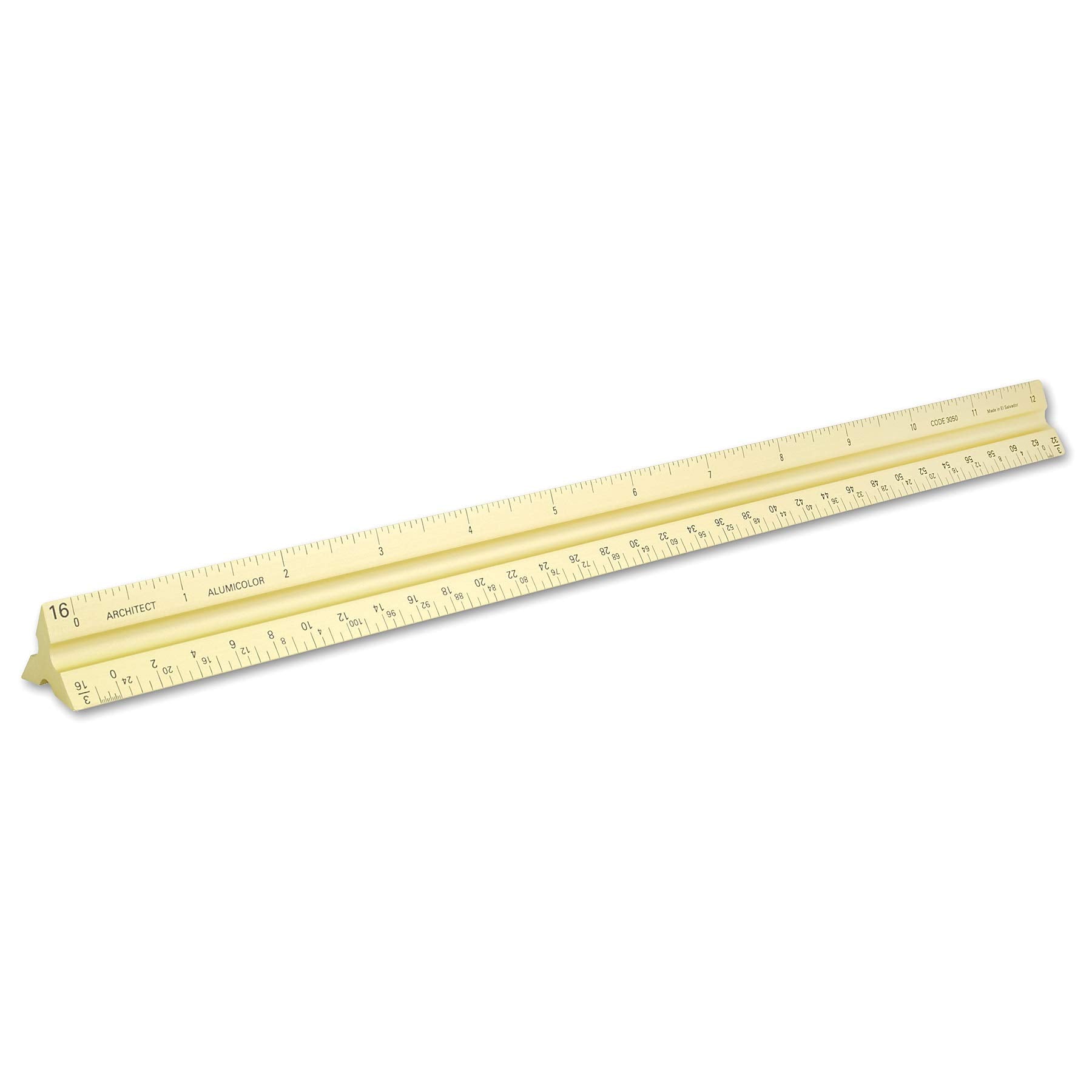Alumicolor Aluminum Architect Solid Drafting Scale, 12In, Gold