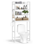 Songmics Over The Toilet Storage, 4-Tier Over Toilet Bathroom Organizer With Adjustable Shelf, Fit Most Toilets, Space-Saving, Easy Assembly, Cloud White Ubts041W01
