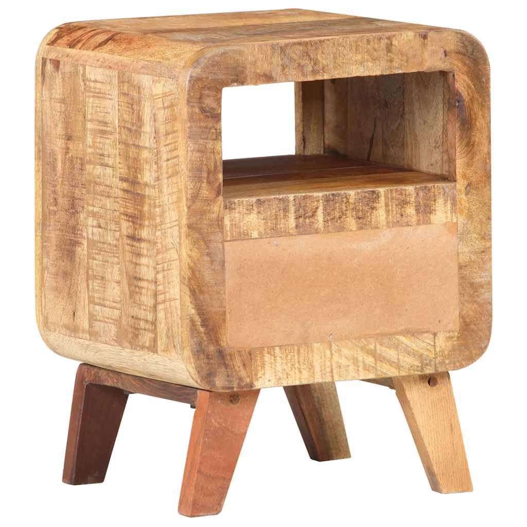 Vidaxl Bedside Cabinet 11.8''X11.8''X16.1'' Rough Mango Wood