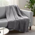 Serta Cozy Plush Thick Fuzzy Super Soft Lightweight Throw Blanket For Bed, Couch, Or Travel, Twin (60 In X 80 In), Grey
