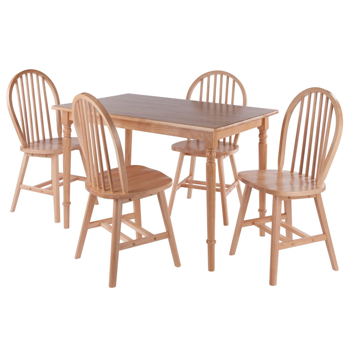 Ravenna 5-Pc Dining Table with Windsor Chairs - Natural