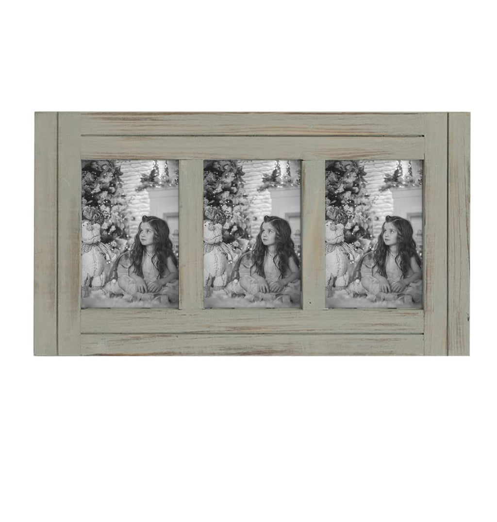 RiteSune Distressed 4x6 Picture Frame, 3 Photo Frames Collage Picture Frames for Wall Rustic Home Decor, Present for Birthday, A